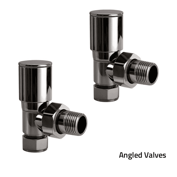 Round Black Nickel Radiator Valves (pair)